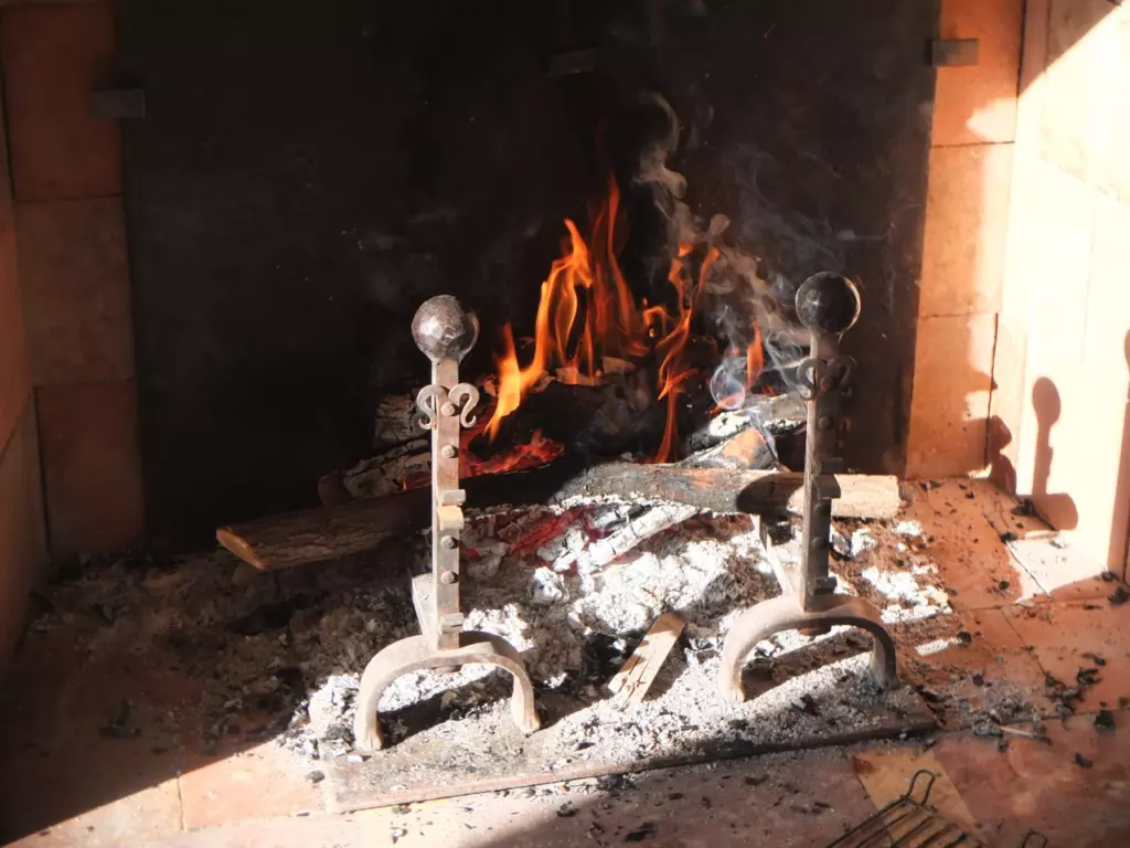 France castle fireplace logs
