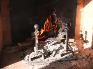 France castle fireplace logs